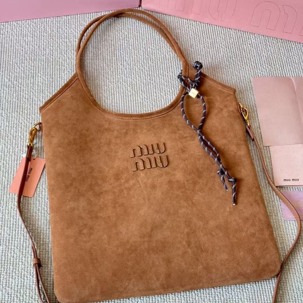 Miu Miu Brown Suede Tote Bag